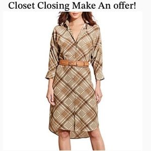 Lauren Ralph Lauren long sleeve plaid dress | NWOT Belt Not Included